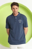 Erkek Relaxed Polo Yaka T-Shirt Petrol - 7
