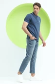 Erkek Polo Yaka Regular Fit T-Shirt Petrol - 4
