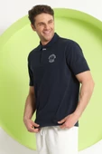 Erkek Relaxed Polo Yaka T-Shirt Lacivert - 4