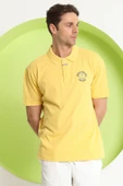 Erkek Relaxed Polo Yaka T-Shirt Sarı - 7