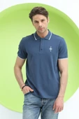 Erkek Polo Yaka Regular Fit T-Shirt Petrol - 1
