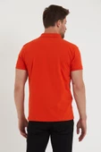 Erkek Regular Fit Polo Yaka Nakışlı T-shirt  Turuncu - 5