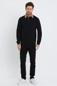 Erkek 2 İplik Pamuklu Regular Fit Polo Sweat Siyah Gömlek - 10