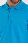 Erkek Regular Fİt Polo Yaka Nakışlı T-shirt  Mavi - 4