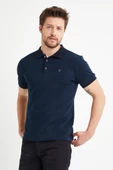 Erkek Nakışlı Polo Yaka T-shirt  Lacivert - 6