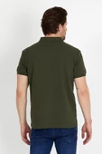 Erkek Regular Fit Polo Yaka Nakışlı T-shirt  Haki - 5