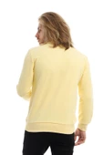 Erkek 3 İplik Pamuklu Regular Fit Basic Bisiklet Yaka Sarı Sweatshirt - 10
