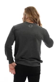 Erkek 3 İplik Pamuklu Baskılı Regular Fit Basic Bisiklet Yaka Antrasit Sweatshirt - 10