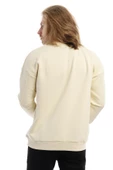 Erkek 3 İplik Pamuklu İçi Polarlı Regular Fit Basic Bisklet Yaka Krem Sweatshirt thumbnail 5