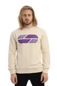 Erkek 3 İplik Pamuklu Baskılı Regular Fit Basic Bisiklet Yaka Ekru Sweatshirt - 6