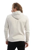 Erkek 3 İplik Pamuklu İçi Polarlı Süzine Nakışlı Regular Fit Kapüşonlu Kanguru Cepli Kar Melanj Sweatshirt - 10