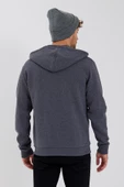 Age Of State Nakışlı Fermuarlı 3 İplik Sweatshirt Antrasit - 5
