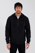 Age Of State Nakışlı Fermuarlı 3 İplik Sweatshirt Siyah - 6