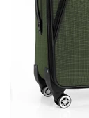 Büyük Boy 4 Teker Kumaş Valiz Haki 1081 thumbnail 6