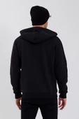 Age Of State Nakışlı Fermuarlı 3 İplik Sweatshirt Siyah - 5