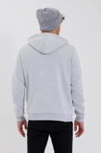 Erkek Kapüşonlu Baskılı 3 İplik Sweatshirt Gri thumbnail 10