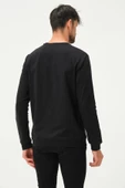 Erkek Baskılı Sweatshirt  Siyah thumbnail 9