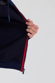 Erkek Fermuarlı Kanguru Cep 3 İplik Sweatshirt Lacivert - 3