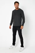 Erkek Baskılı Sweatshirt Antrasit - 11