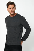 Erkek Baskılı Sweatshirt Antrasit - 9