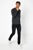Erkek Baskılı Sweatshirt Antrasit - 2