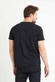 Erkek Bisiklet Yaka Regular Kalıp 5 li T-shirt Paket Siyah - 3