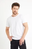 Erkek Bisiklet Yaka Regular Kalıp 5 li T-shirt Paket  Siyah-Beyaz - 3