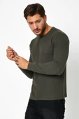 Erkrk Waffle Özel Dokulu Kumaş Standart Fit Uzun Kollu Basic T-shirt - 10