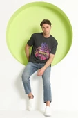 Erkek Baskılı Oversize T-Shirt Antrasit - 10
