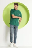 Erkek PS Baskılı Oversize T-Shirt Yeşil - 5