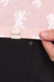 Erkek Jakarlı Basic T-shirt Pembe - 7