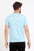 Erkek Jakarlı Basic T-shirt Mavi - 8