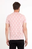 Erkek Jakarlı Basic T-shirt Pembe - 8