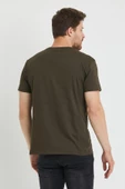 Erkek Baskılı T-shirt Haki - 4