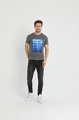 Erkek Baskılı T-shirt Antrasit - 11