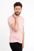 Erkek Jakarlı Basic T-shirt Pembe thumbnail 2