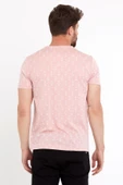 Erkek Jakarlı Basic T-shirt Pembe thumbnail 12