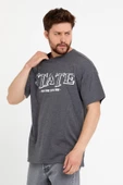 Erkek Oversize Baskılı T-shirt Antrasit thumbnail 2