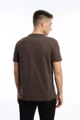 Erkek Golf Nakışlı Regular Fit Basic Tişört Kahverengi - 4