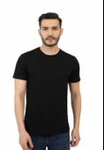Erkek Bisiklet Yaka Regular Fit Tişört Siyah - 2