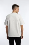 Erkek Oversize Fit Bisiklet Yaka Basic Tişört Beyaz - 4