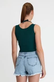 Kadın Ense Biye Detaylı Crop Yeşil - 10