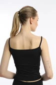 Kadın Slim Fit Allegro Kumaş Atlet Siyah - 4