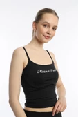 Kadın Slim Fit Allegro Kumaş Atlet Siyah - 3