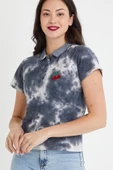 Kadın Batik Yıkamalı t-shirt  Siyah - 11