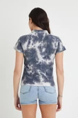 Kadın Batik Yıkamalı t-shirt  Siyah - 4