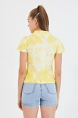 Kadın Batik Yıkamalı t-shirt  Sarı - 4