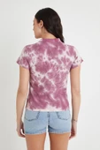 Kadın Batik Yıkamalı t-shirt  Mor - 8