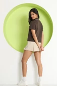 Kadın Polo Yaka T-Shirt Kahverengi - 4