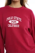 Kadın Polo State Baskılı 3 İplik Sweat Mürdüm thumbnail 3